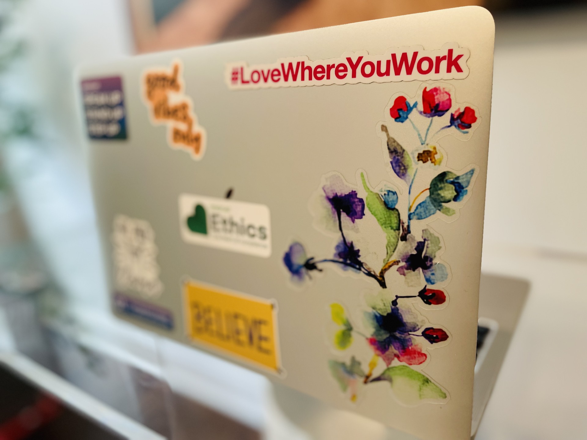 Laptop with stickers 